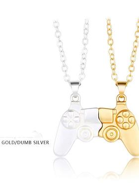 2pcs/Set Magnetic Game  Controller Couple Necklace with Gold