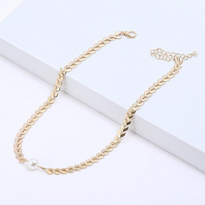 vintage alloy fish scale necklace