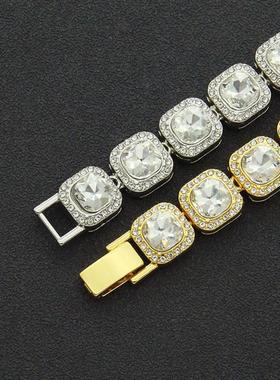 Hip-hop mens short square diamond full diamond Cuban chain