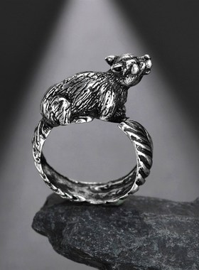 Open Vintage Snake Free Size Ring For Women Men Gothic Rock