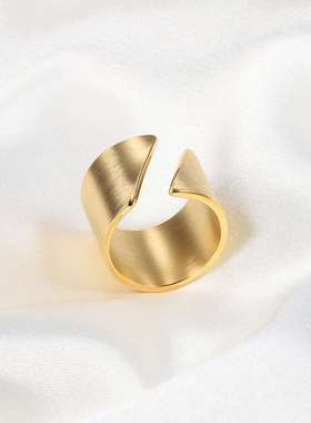 Simple index finger joint stainless steel oblique open ring