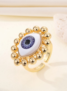 Sun Blue Evil Eye Finger Rings For Women Gift Punk Unique