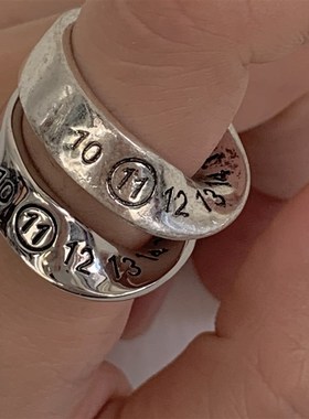 *margiela风格莫比乌斯环戒指做旧马吉啦指环 雕刻数字无性别首饰