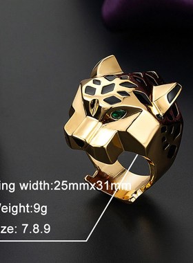 Zlxgirl rendy fine Jet enamel leopard Woman men Finger Ring