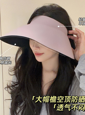 蛋卷灯罩防晒帽夏季防紫外线2026新款空顶大帽檐可折叠无痕遮阳帽
