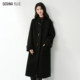 SeRinaBlue mid-length women's wool coat