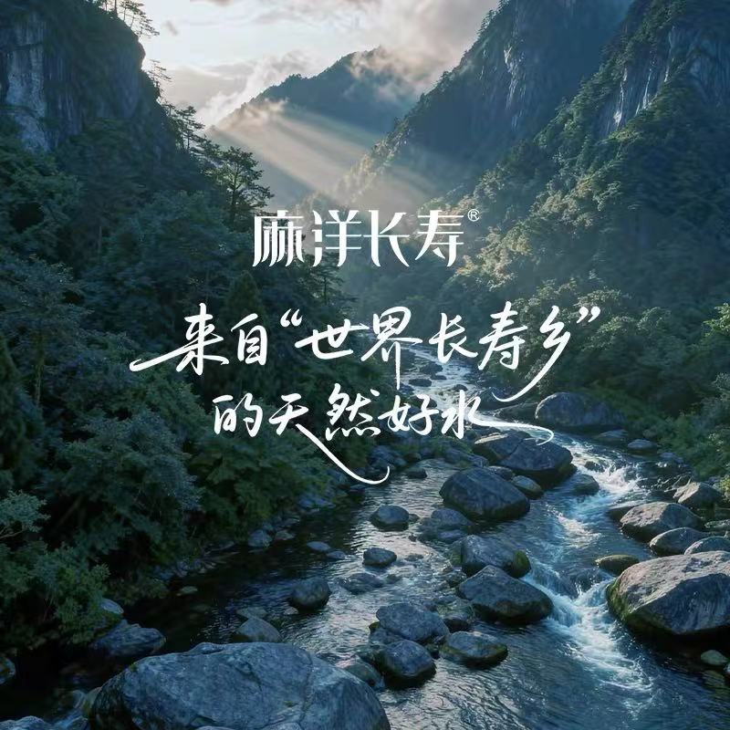 潇湘官方旗舰店麻洋长寿活力水346ml*12瓶饮用水非矿泉水小瓶整箱