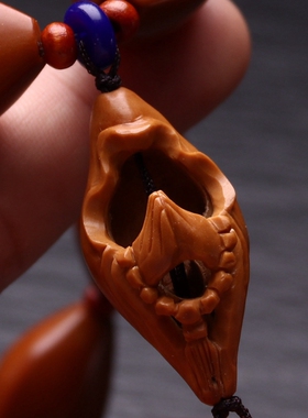 橄榄核铁核素核手串手工打磨三棱抛光素核文玩手持无相佛吊坠单颗