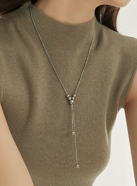 耳边风 欲坠 金银圆珠项链毛衣链