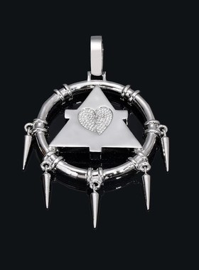 吊坠千年智慧轮嘻哈项链满钻游戏王复古镶街头潮流配饰欧美男大号