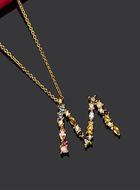 New 26 Alphabet Pendants Clasp Chain Initial 925 Sterling