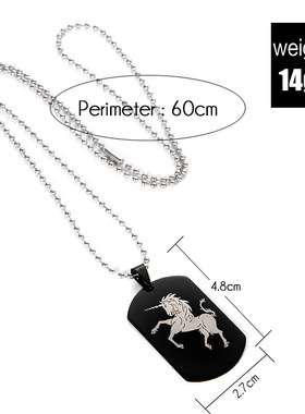 Jewelry necklace Unicorn DIY accessories couple stainless st