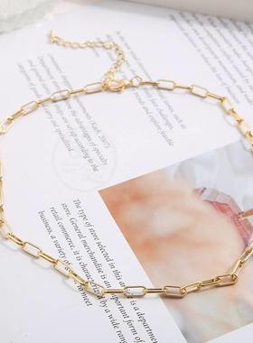 -New personality electrophoresis gold thick chain necklace l