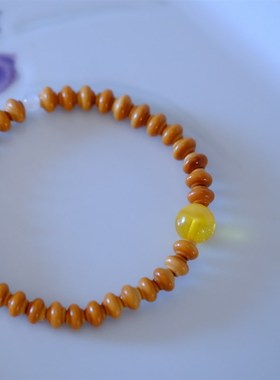 福禄小多宝 天然油润橄榄核葫芦 迷你手串南红玉石青金设计款 孤