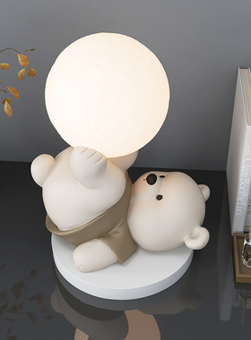 极速韵灿可爱熊摆件家居装饰品卧室床头夜灯生日搬家礼物乔迁新居