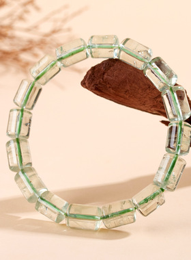 天然绿水晶桶珠单圈手链