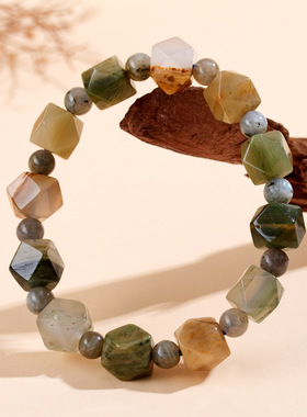 柏利来天然幽灵玛瑙随形单圈手链时尚原创爆款女士百搭手链