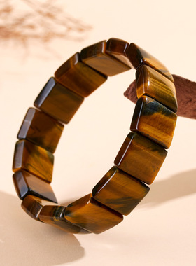 柏利来天然黄虎眼石手排时尚原创百搭热销男女士情侣款新爆款手排