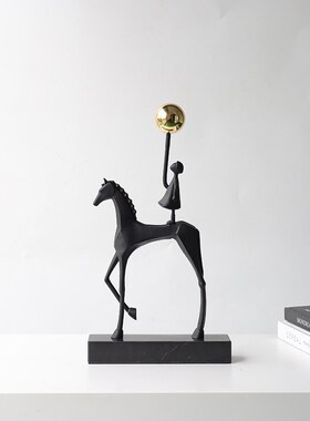 速发简约马背少摆轻奢雕塑视件酒柜装饰品客厅电年柜办公室工艺品