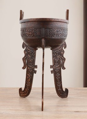 速发采购产品青铜饰品,复古四羊方尊三脚铜鼎,纯铜方鼎炉香,,