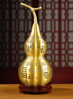 速发黄铜酒芦铜件开盖百福葫芦空心摆葫芦挂件五钱复古客厅葫柜装