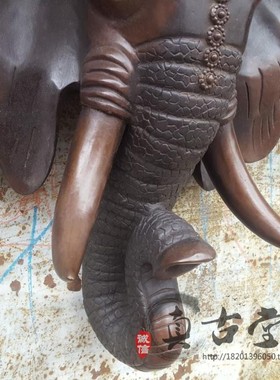 仿古纯铜大象头壁挂大象挂件动物头创意壁饰家居墙面装饰古玩收藏