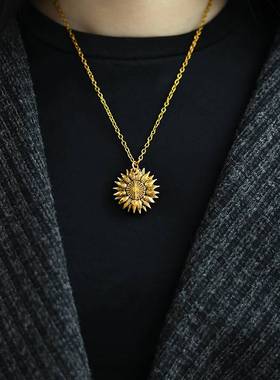 极速You Are My Sunshine Open Locket Sunflower Pendant Neckla