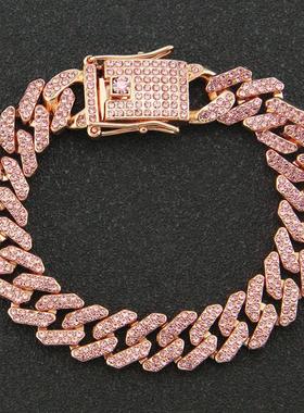 极速Full diamond diamond Cuban chain necklace hipster cool c