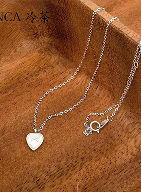 冷茶集饰S925纯银爱心蝴蝶结项链