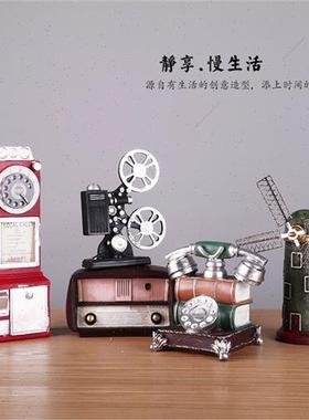 欧式怀旧复古摆件留声机美式创意家居客厅小摆设餐厅酒柜装饰品