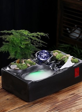 流水送礼装饰微景观循环水球喷泉办公室桌面茶几摆件开业乔迁礼物