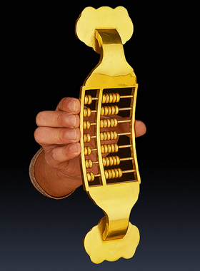 纯黄铜实心如意算盘招財摆件客厅家居装饰品办公室开业礼品金算盘