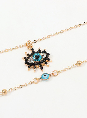 Vintage Fashion Evil Eye Necklace Pendant Clavicle Chain Sta