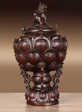速发纯祥禅花香炉摆件黄铜莲意香熏香炉吉铜藏香炉家居客厅熏炉室