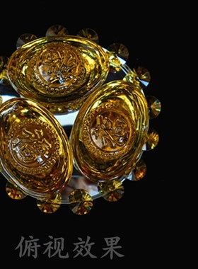 速发合成水晶三摆元宝可旋转福件家居面厅办公室桌客摆设装饰品