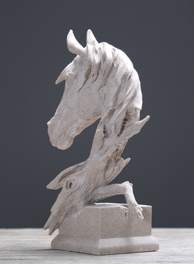 北欧美式创意马头摆件家居饰品工艺品客厅酒吧玄关小摆设艺术品