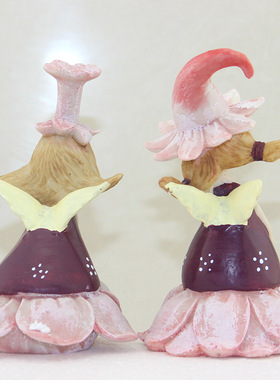 美式乡村装饰品卧室书房桌面花仙子摆件花园庭院阳台景观布置摆设