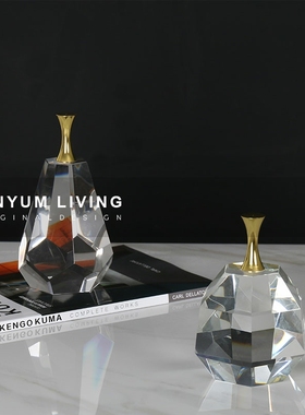 简约现代抽象水晶水果摆件样品屋展示中心艺术软装饰品样板房间桌