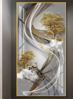 好货享新惠入户门玄关装饰画欧式轻奢走廊竖版抽象壁画简约现代大