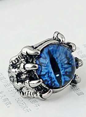 指环王索伦眼开口指环时尚爪子女男士学生简约潮复古恶魔之眼戒指