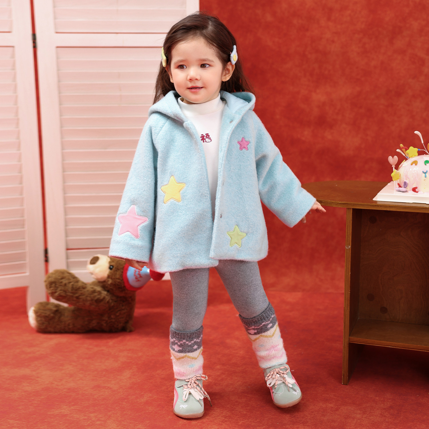 小o爸女婴童 女宝宝打底裤加绒2026冬季新款婴儿保暖费尔岛长裤,淘宝优惠券,粉丝福利购,淘宝优惠卷