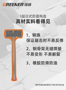 绿林橡胶锤子橡皮锤瓷砖装修多功能木地板安装锤塑料榔头无弹力锤