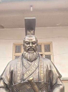 大型玻璃纤维黄帝像雕塑彷铜秦始皇汉武大帝人物广场公园林风景区