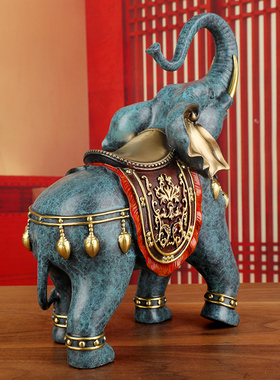 极速《吉祥对象》铜大象一对摆件 家居客厅玄关酒柜装饰 乔迁开业