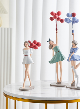 北欧轻奢泡泡女孩摆件客厅卧室人物少女心家居装饰品结婚生日礼物