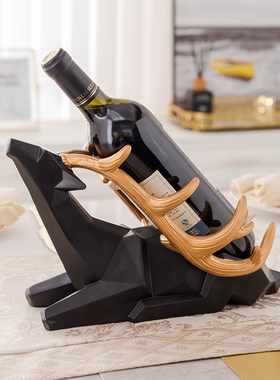 北欧轻奢红酒架鹿摆件创意酒柜餐桌面装饰品简约家居摆设新居礼品