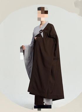 海青居士服女款袈裟海清长衫青衣男咖啡色黄色黑色