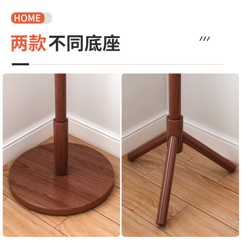 实木衣架落地卧室衣帽架家用门口挂衣架置物架简易房间挂衣服架子 - 图3