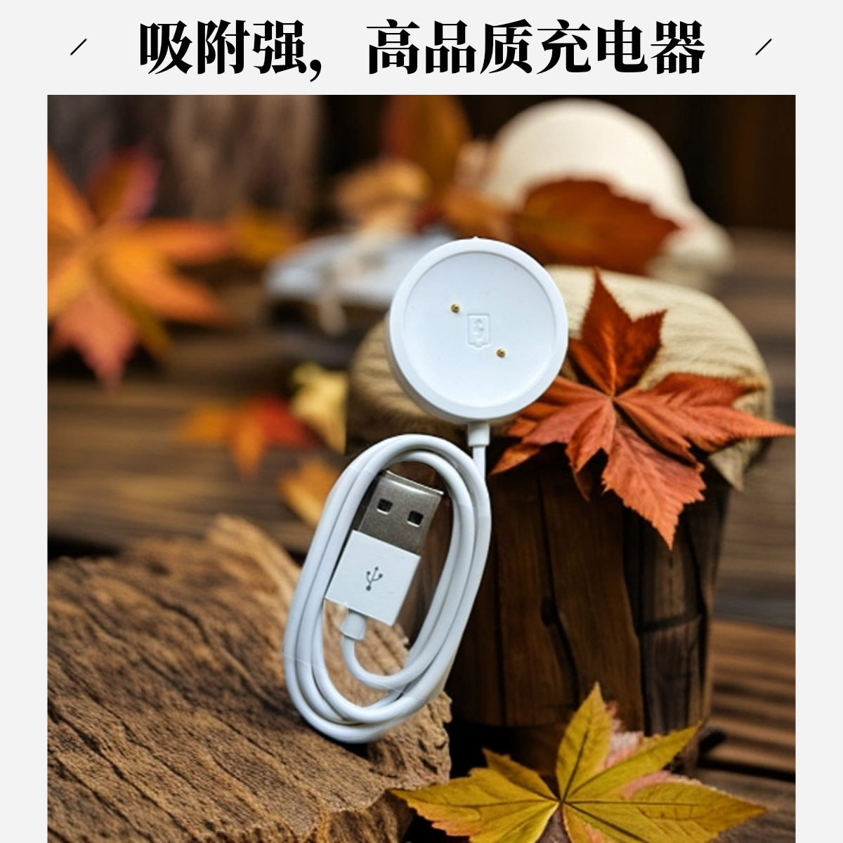 适用智能手表磁吸充电器M60/M58/M59/M90/M98斜向2针快充充电线 - 图0