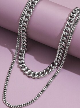 好货Simple personality double cascade clavicle chain necklac